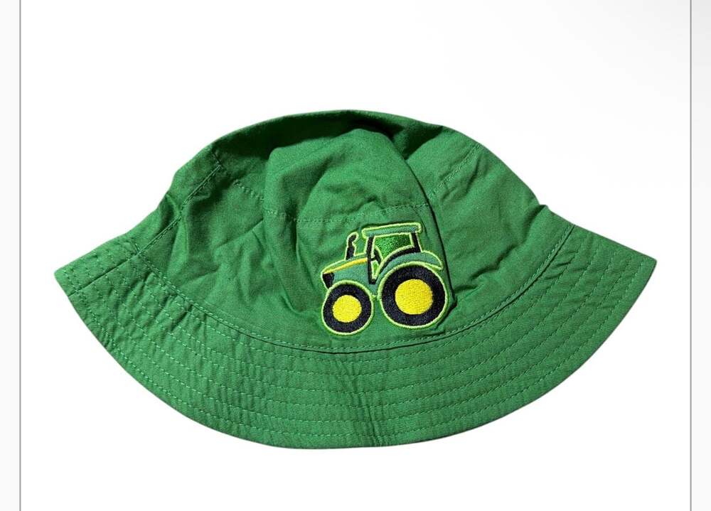 John Deere Infant Green Bucket Hat with Tractor Patch One Size